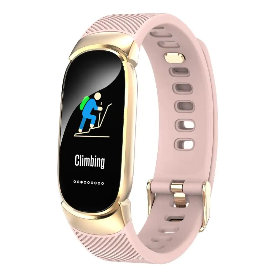 Женские спортивные Смарт-часы мужские IP67 водонепроницаемые Модные умные часы пульсометр кровяное давление шагомер часы для Android iOS - Цвет: Розовый