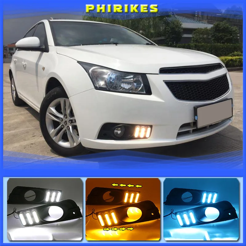 

Дневные ходовые огни, противотуманные фары с желтым указателем поворота, 2 шт., для chevrolet cruze 2009, 2010, 2011, 2012, 2013, 2014