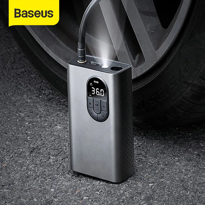 Baseus Car Air Compressor Inflator Pump With LED Lamp For Car Motorcycle Bicycle Tire Inflatable Wireless Electric Air Pump