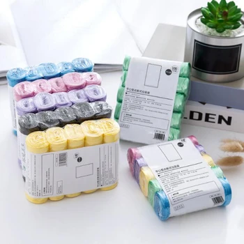 

5 Rolls Of 100 Bags Of Portable Household Garbage Bags Vest-Type Reinforced Color Point-Break Garbage Bags