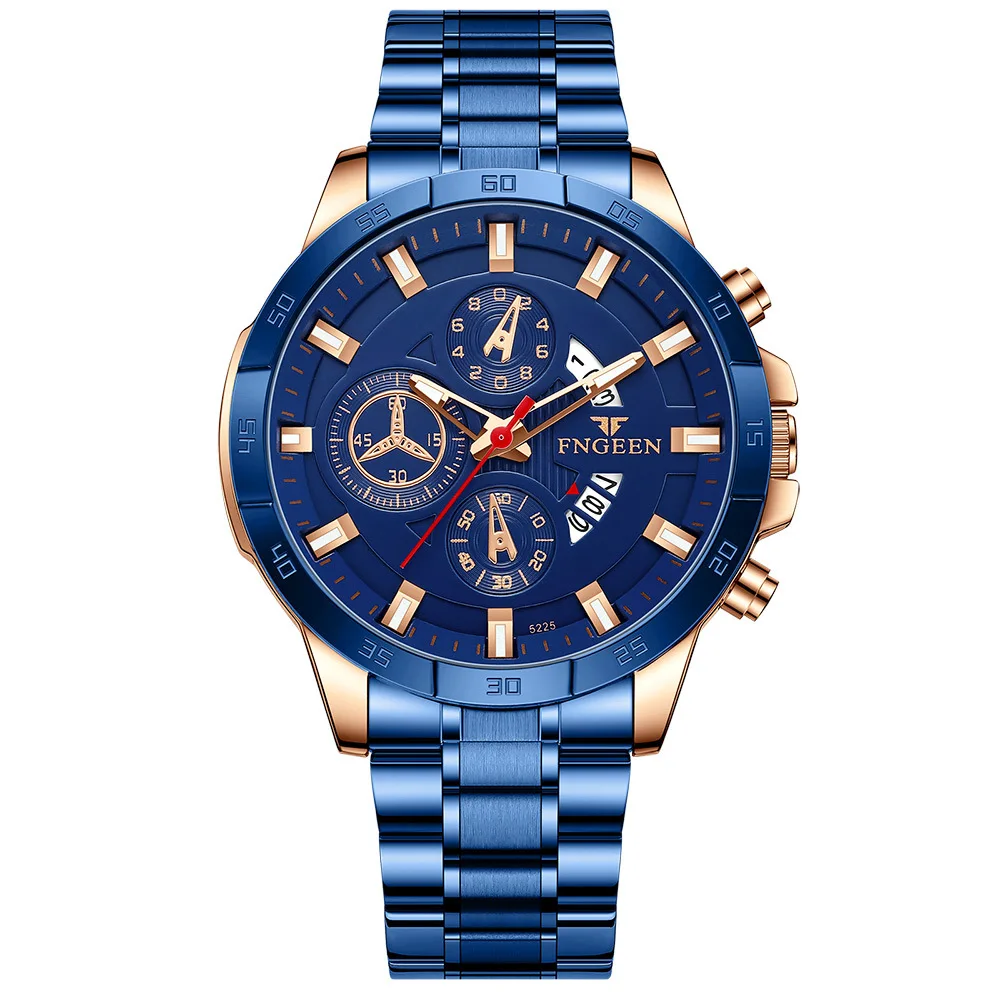 Fashion Fngeen Luminous Watches For Mens Sports Luxury Brand Blue