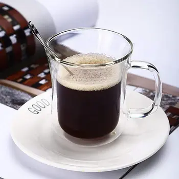 

Heat-resistant Double Wall Glass Cup Beer Espresso Coffee Cup Set Handmade Beer Mug Tea Glass Whiskey Glass Cups Drinkware