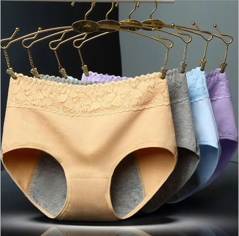 Женские качественные менструальные физиологические под брюки женские хлопковые кружевные брюки протекающее гигиеническое белье девушки бесшовные трусы