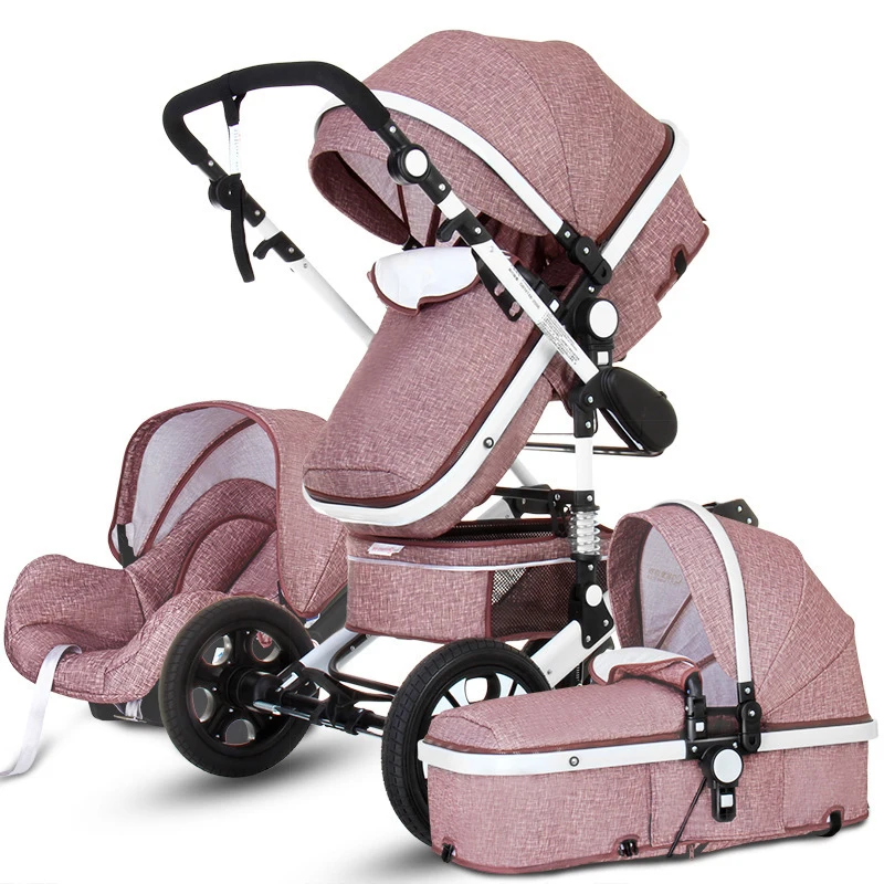 

High Landscape Baby Stroller 3 in 1 With Car Seat Luxury Travel Pram Carriage Basket Baby Car Seat and Stroller Carrito Bebe