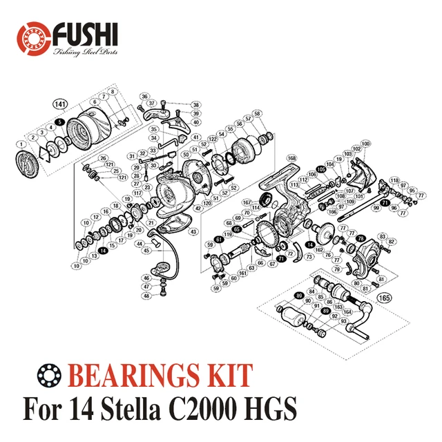 Fishing Reel Stainless Steel Ball Bearings Kit For Shimano 14