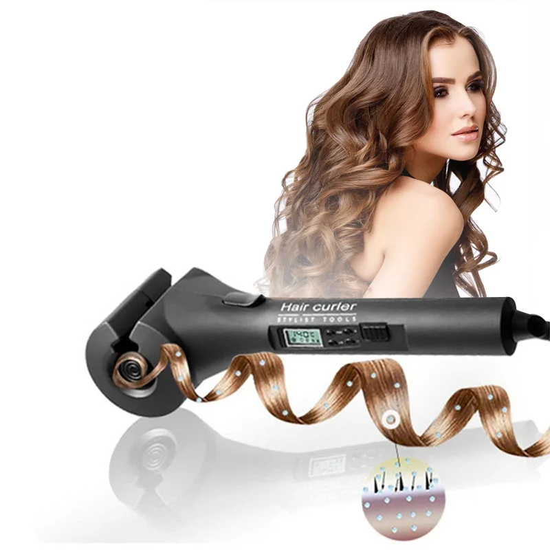 Automatic Hair Curler LCD Screen Magic Curling Iron Portable Travel Ceramic Hot Heating Anti-perm Curl Styler Hair Styling Tools