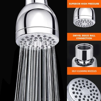 

High Pressure Shower Head Anti-leak Fixed Showerhead with Adjustable Swivel Ball Joint for Home Bathroom Aug20 20 Dropship