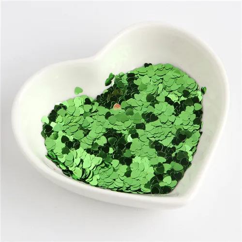 green Экологичный ПЭТ 3 мм ультратонкий Сердце блестка для ногтей смешанные голографические лазерные серебряные блестки пайетки для рукоделия украшения ногтей 8 г - Цвет: green