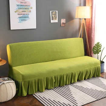 

Sofa Bed Cover Armless Sofa Protector 1/2/3/4 Seater Couch Slipcovers Elastic Fabric Couch Cover Living Room Solid Color Covers