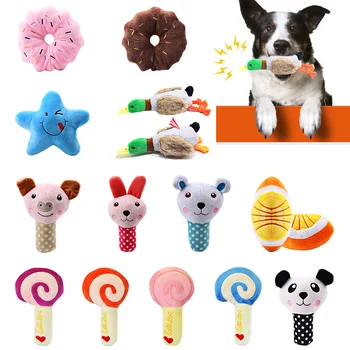 

Plush Cat Toys Squeaky Puppy Dog Chew Toys Cute Sound Cat Toys For Small Medium Dogs Interactive Molar Teeth Funny Pet Supplies