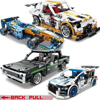 

500pcs+City Sport Car Building Blocks Pull Back Technic F1 Racing Car GTR Vehicle DIY Model Educational Toys for Children Adult