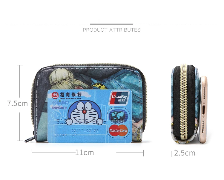 Приложение блог Мода мультфильм слон функция 24 битов карты Чехол Держатель визитных карточек для женщин кредитный паспорт карты сумка