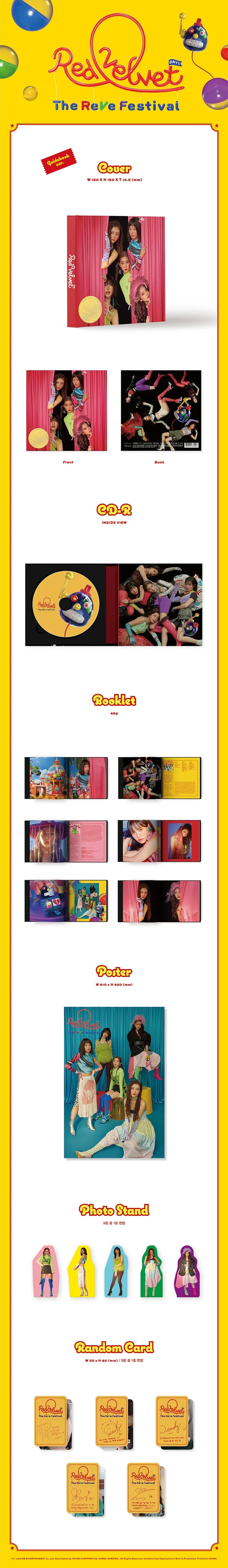 [MYKPOP]~ Официальный~ Красный бархат: REVE фестиваль день альбом CD-SA19081507