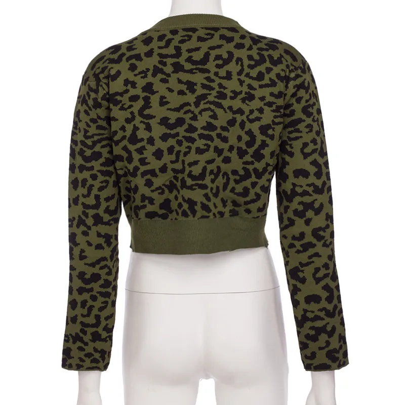 Bella Philosophy женские осенние свитера с леопардовым принтом пуловеры винтажные сексуальные женские костюмы женские комплекты из двух предметов Облегающие юбки - Цвет: Army Green Sweater