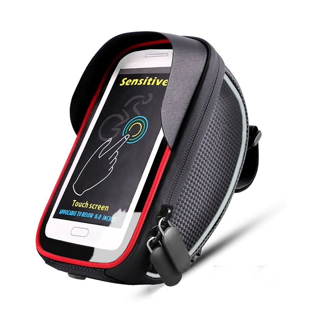 Водонепроницаемая велосипедная сумка с сенсорным экраном 6,5 дюймов, сумка на руль для велосипеда, сумка на руль для горного велосипеда, сумка для мобильного телефона с передним лучом