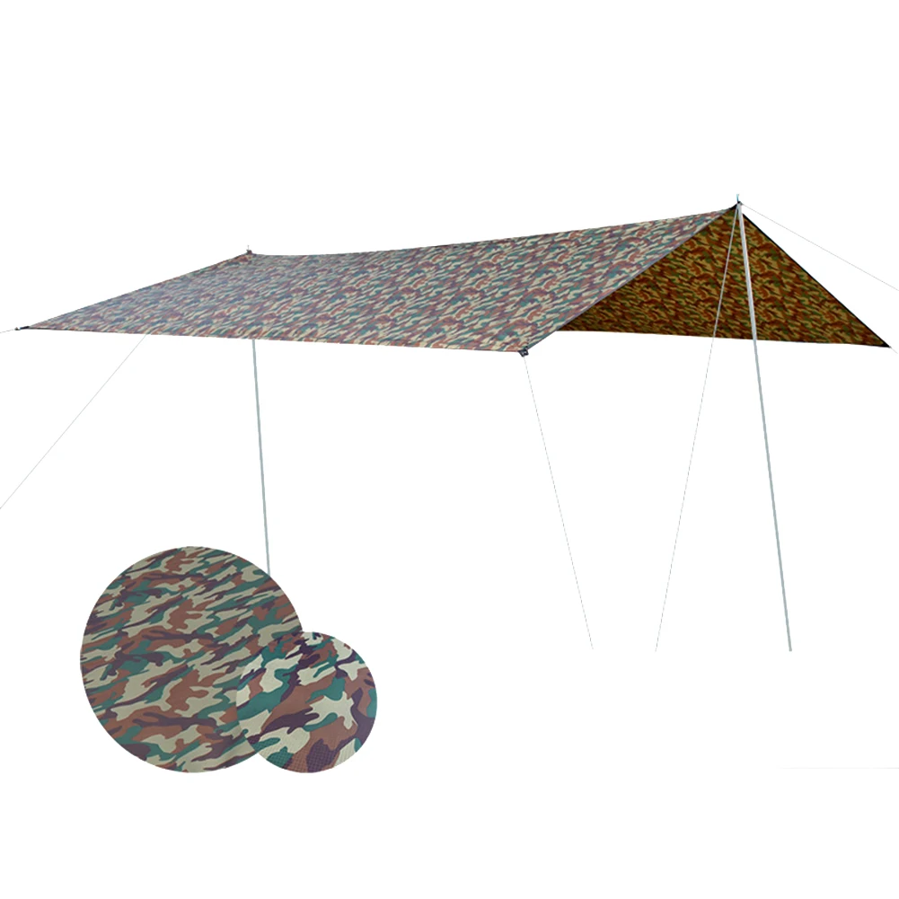 Hot Waterproof Awning Sun Shade Sunscreen Tent Tarp for Outdoor Camping Picnic Patio D6 - Color: camouflage