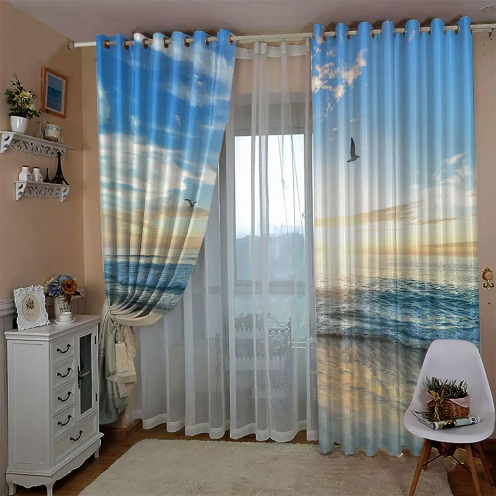 3D Ocean Wave 8 Blockout Photo Curtain Printing Curtains Drapes Fabric Window CA 