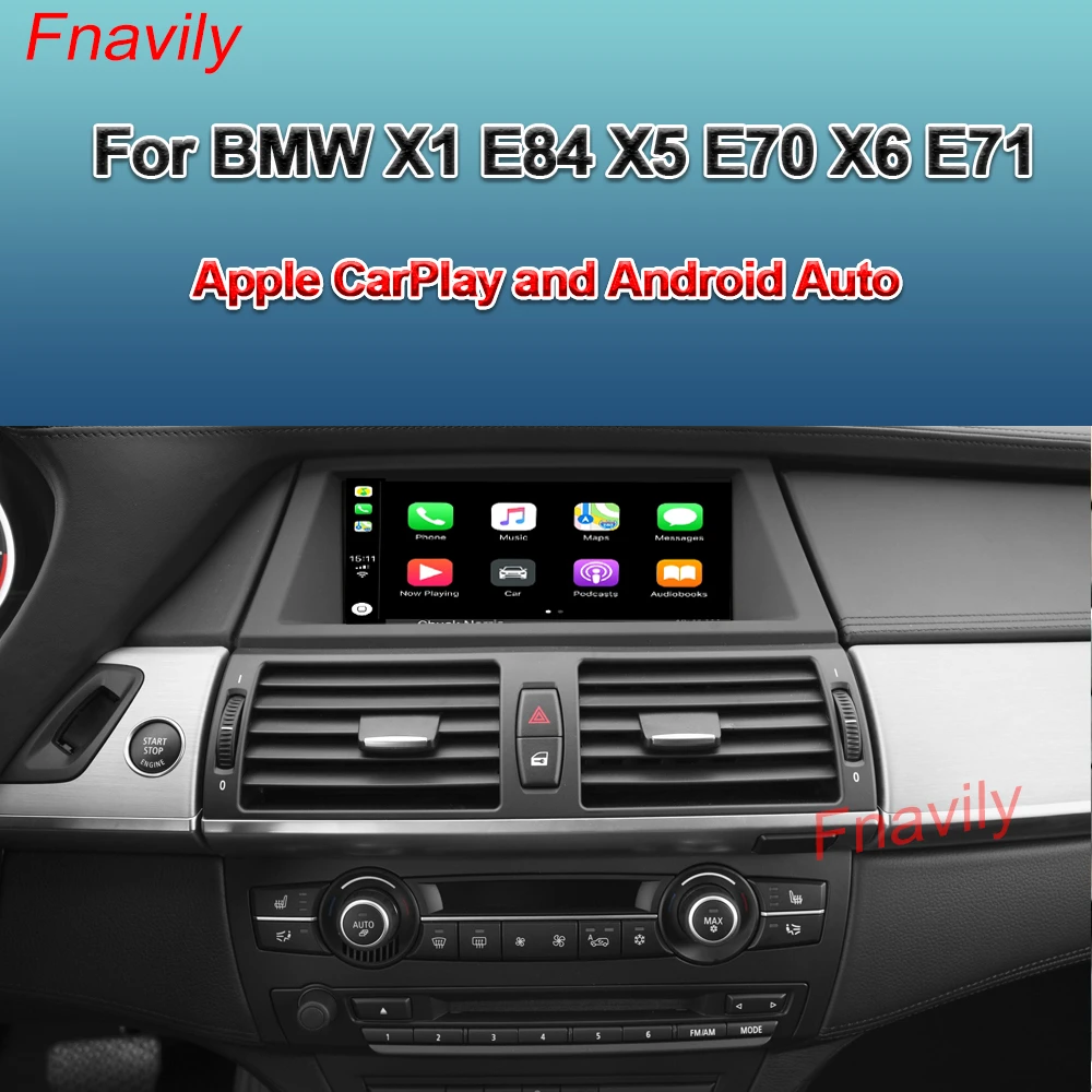 Fnavily OEM Модернизированный беспроводной CarPlay для BMW X1 E84 X5 F70 X6 F71 Apple и Android Авто набор