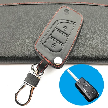 

Top layer leather Key bag Keyboard cover For Toyota Corolla Reiz Rav4 Key L122 Key cases Car wallet car keys accessories shell