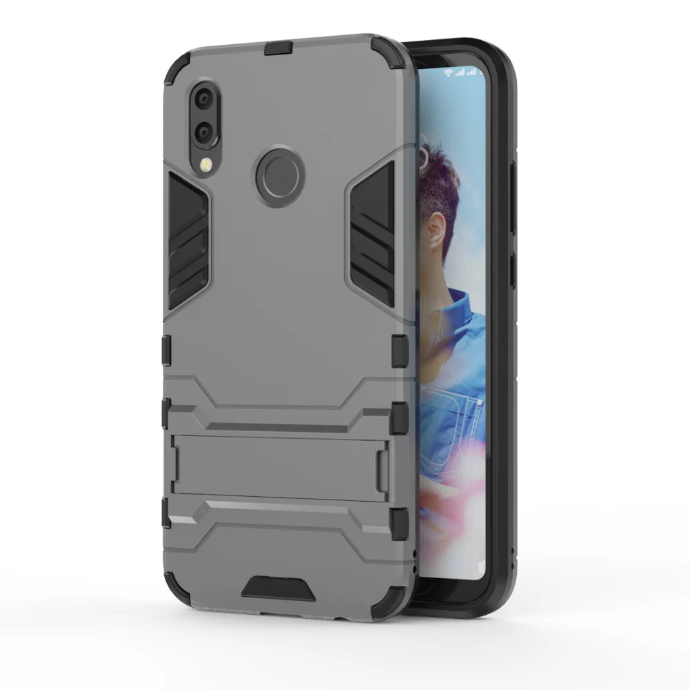 Чехол для телефона samsung Galaxy S10e S10 Lite Armor hybrid PC+ TPU 2в1 спортивный корпус для Galaxy S9 S10 Plus Note9 Kickstand - Цвет: gray