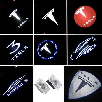 

2pcs Car Door LED Lights Projector Ghost Shadow Light for Tesla Model S Model X MODEL 3 2017 2018 2019 car Accessories