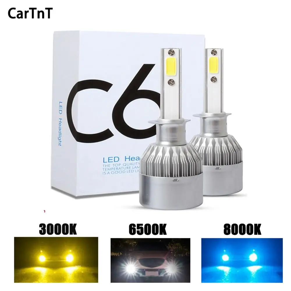 

CarTnT 2Pcs H7 Led Bulb H1 H3 H4 9005 9006 H11 Led Bulb For Auto 72W 16000LM Led Headlight 6500K 16000LM Fog Lamps Led Light Car