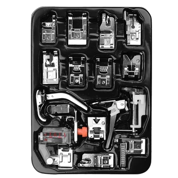

16pcs Sewing Machine Presser Foot Kit Hem Foot Spare Parts Accessories for Brother Singer Blind Stitch Darning Presser Feet
