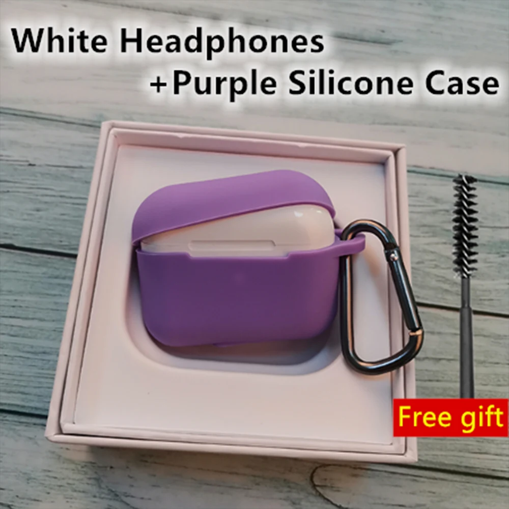 Original i100000 TWS new wireless earphones bluetooth headsets earbuds earphones PK W1 chip i100000 Pro i200000 i50000 i9000 tws - Цвет: white-purple case