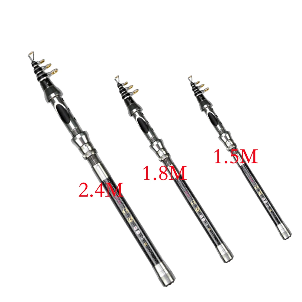 

1.5M 1.8M 2.4M Portable Telescopic Fishing Rod Glass Fiber Fishing Pole Travel Sea Fishing Spinning Rod