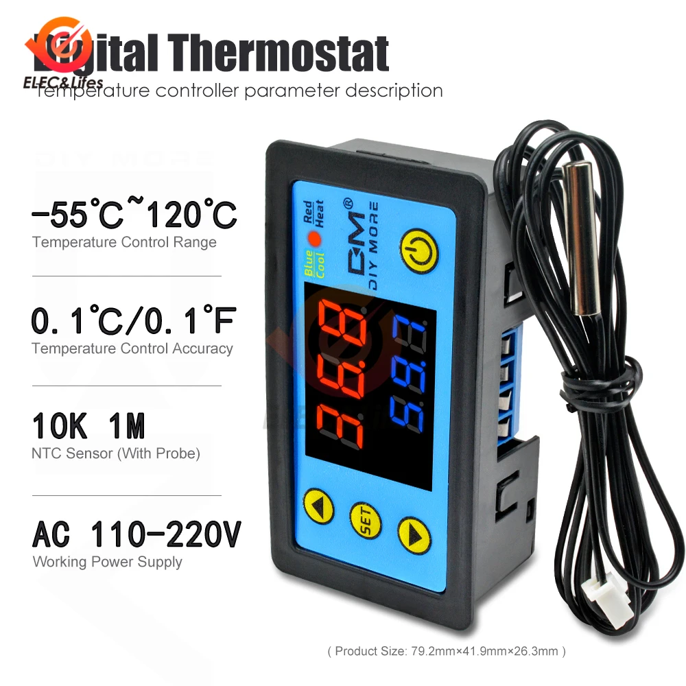 W3230 W3231 регулятор температуры 12 В 24 в 110 В 220 В цифровой термостат терморегулятор для инкубатора коробка измеритель температуры тест