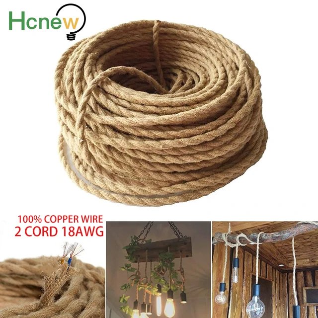 Twisted Cable Hemp Rope, Vintage Braided Cable, Pendant Light Cord