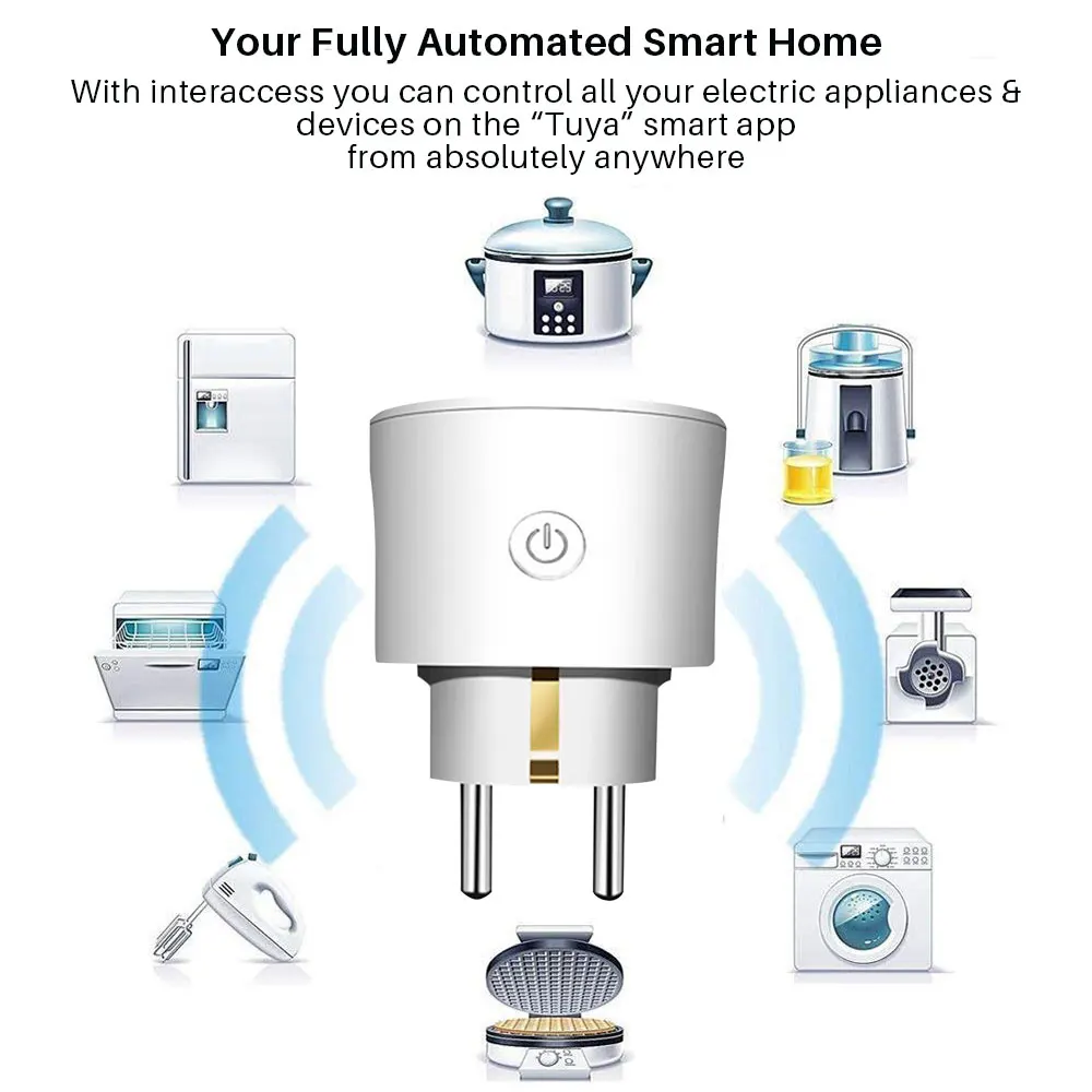 WiFi Smart штекерное гнездо с энергетическим монитором EU Plug APP control Голосовое управление Совместимо с Alexa Google Home IFTTT