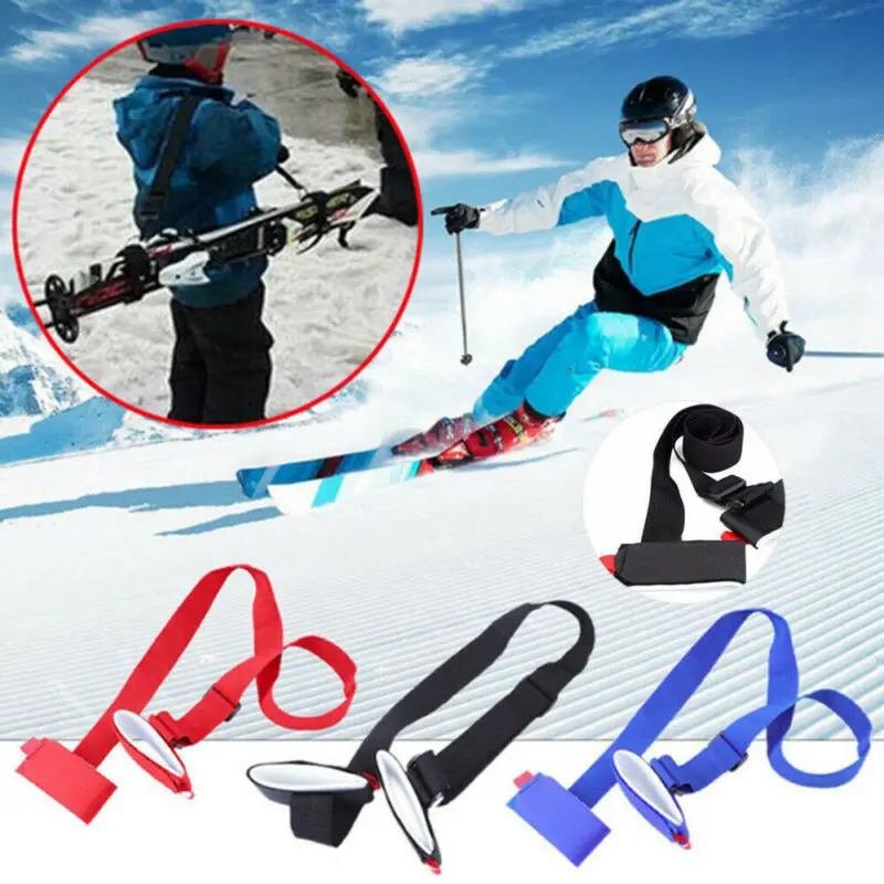 Ski Carrier Holder Carrying Sling Strap Carry Tie Skis Poles Shoulder Handle Nov 