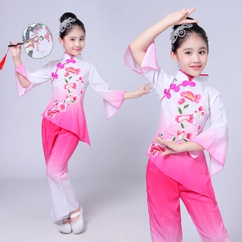 

Children Classical Dance Show Serve In National Customs Girl Elegant A Juvenile Performance Yangge Dance Nation Dance Fan Dance