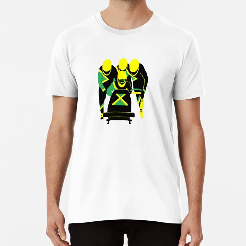 Ямайский Bobsled Team футболка ямайский bobsled team ямайский bobsleigh cool runnings calgary 1988 rasta rocket - Цвет: Белый