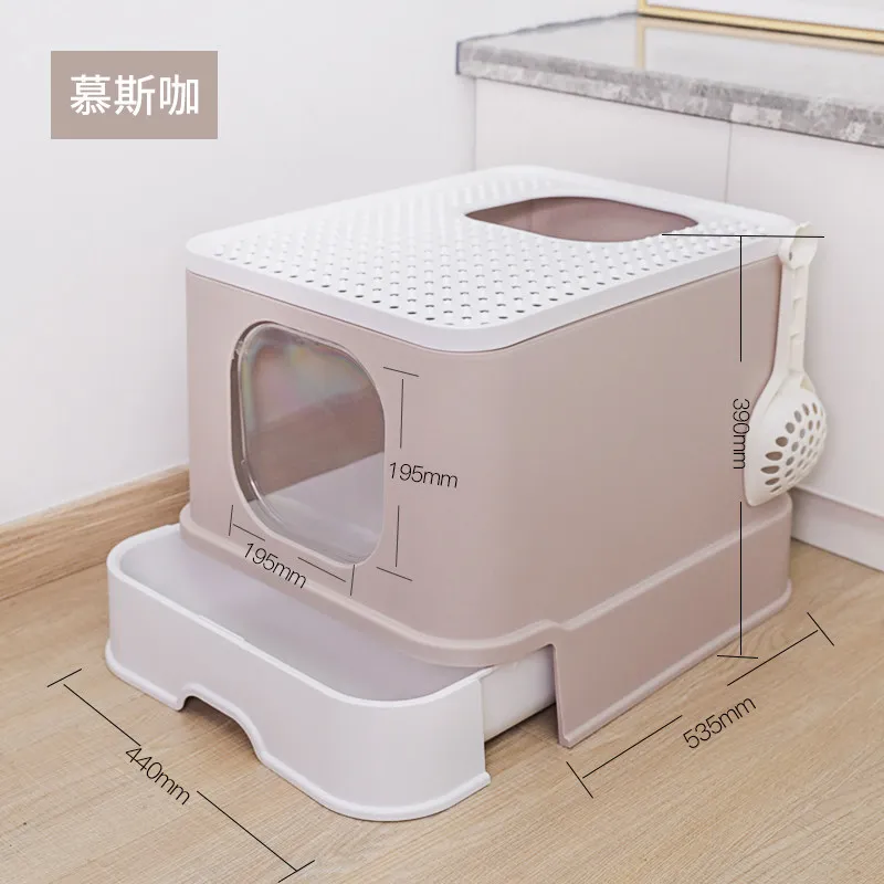 Pets Fully Enclosed Cat Litter Box Large Anti-spatter Drawer Top Into Pet Toilet Deodorization Cat Supplie Pets Fully Enclosed Cat Litter Box Large Anti-spatter Drawer Top Into Pet Toilet Deodorization Cat Supplie