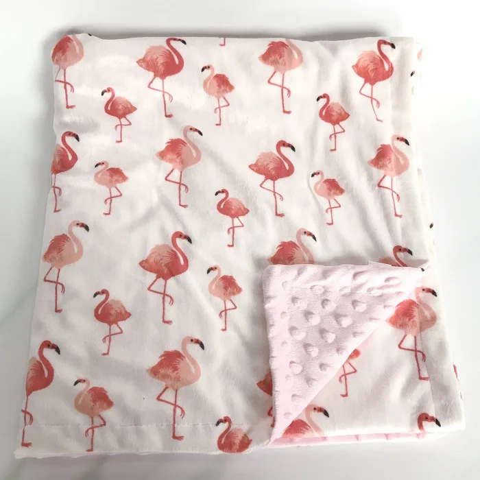 Flamingo Детские одеяла для новорожденных с 3D рисунком в горошек, коралловый флис, пеленка для младенцев, постельные принадлежности Bebes, Осень-зима, одеяло, коляска-чехол, спальный мешок - Цвет: Flamingo