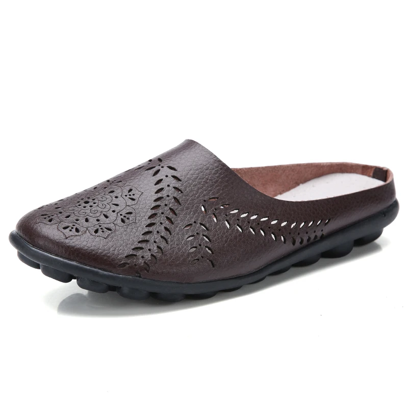 Summer Genuine Leather Slip On Flat Shoes Women Flats Breathable Casual Plus Size 9 Colors women shoes,casual shoes,women flats