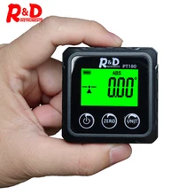R & d pt180 ângulo transferidor nível universal caixa de 360 graus mini digital transferidor inclinômetro testador ferramentas medição
