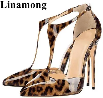 

Classic Fashion Leopard Pointed Toe Women Shoes Sexy Thin high Heel Cover Heel Buckle Strap Women Pumps