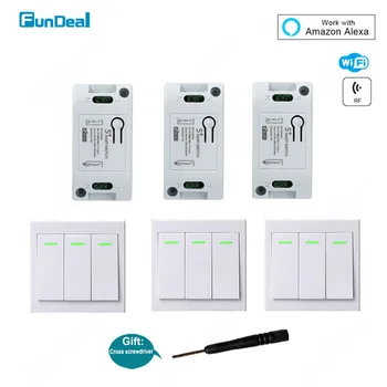 

Smart Switch 1 Gang WiFi RF APP Remote Control 433 MHz Wireless Wall Panel Light Switch Smart Home Automation Module Diy Control
