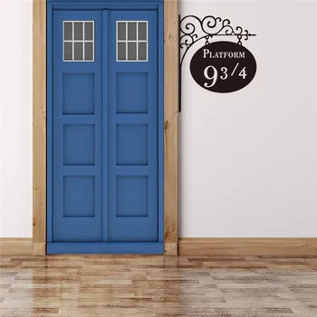 

4 Models Carved Platform 9 3/4 Kings Cross Door Sticker Vinyl Black Wall Stickers9 And 3 Quarters Sticker For Kids Room Decor