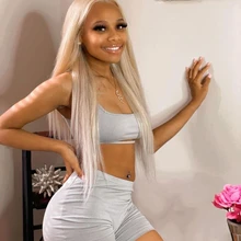 NAstyle-peluca con malla Frontal de cabello humano para mujer, postizo de encaje transparente, color rubio ceniza, Remy, brasileño, 613