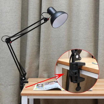Kaufen Flexible Schaukel Arm Clamp Montieren Lampe Büro Studio Home E27 Tisch Schwarz Schreibtisch Licht 110V-240V