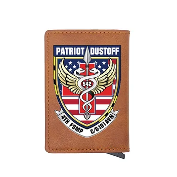 

Patriot Dustoff 4TH Fsmp 6-101 Avn Digital Printing Card Holder Wallet Men Women Leather Small Short Purse Money Clip Gift
