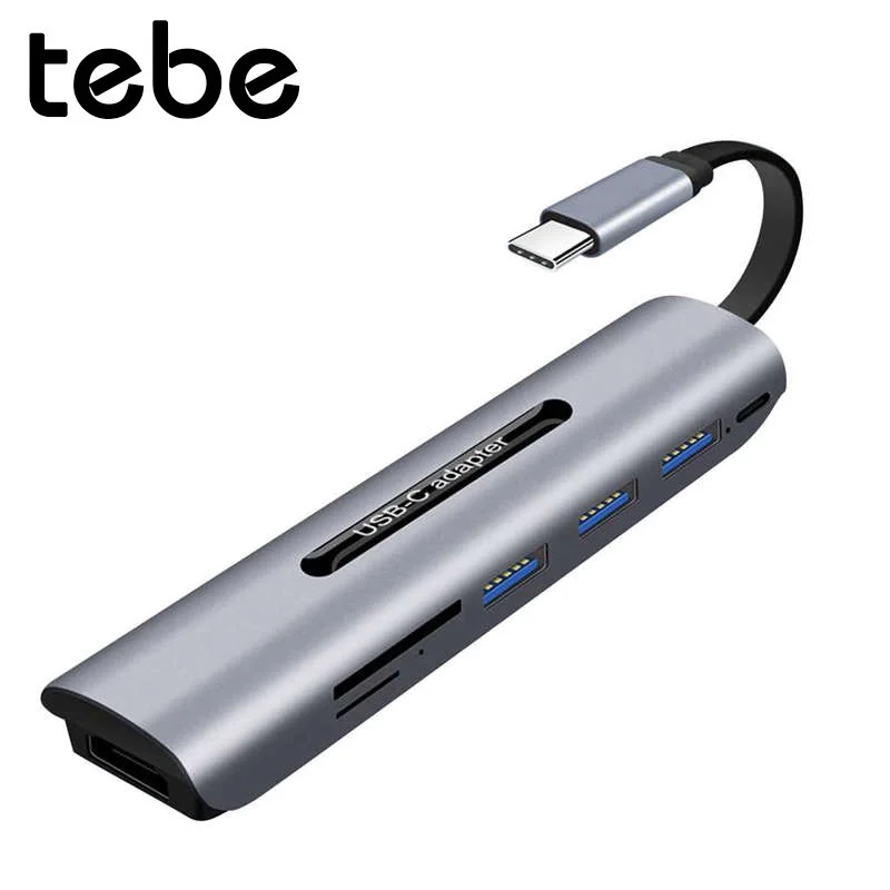 Tebe usb-хаб 7 в 1 многофункциональный концентратор USB Type C 3 порта USB 3,0 с доставкой питания 4K выходной порт высокой четкости