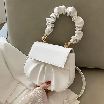 

Solid color Pleated Tote bag 2020 Fashion New High-quality PU Leather Women's Designer Handbag Travel Shoulder Messenger Bag