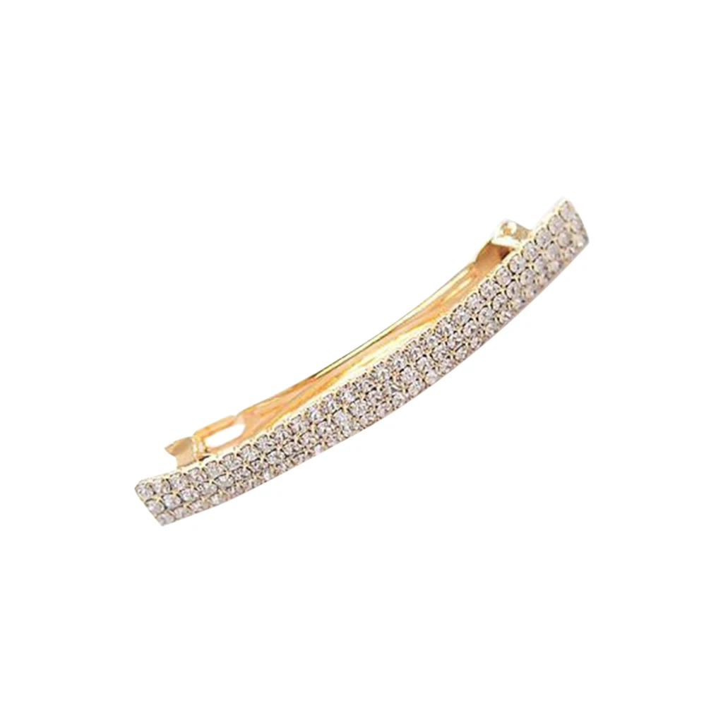 Rectangle Automatic Rhinestone Spring Hair Barrette Pin Clips Jewelry