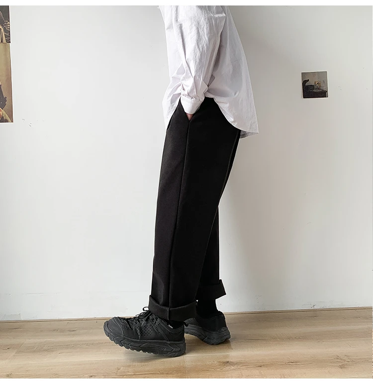 Men's trousers autumn winter slimming solid color new slimming slacks loose casual fashion personality youth men's wear