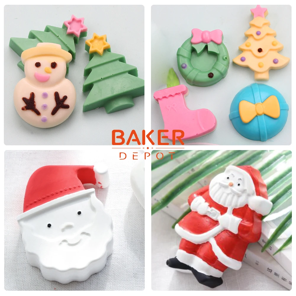 BAKER DEPOT силиконовая форма для торта Кондитерская рождественское мыло ручной работы из смолы гипсовая форма Санта форма желе хлеб торт инструмент для украшения